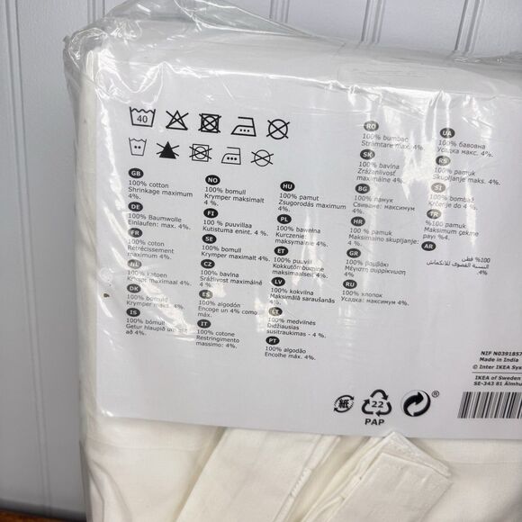 Ikea LENDA Curtains with tie backs 55x98" 1 pair white 301.119.78 - NEW Open Bag - Picture 5 of 8
